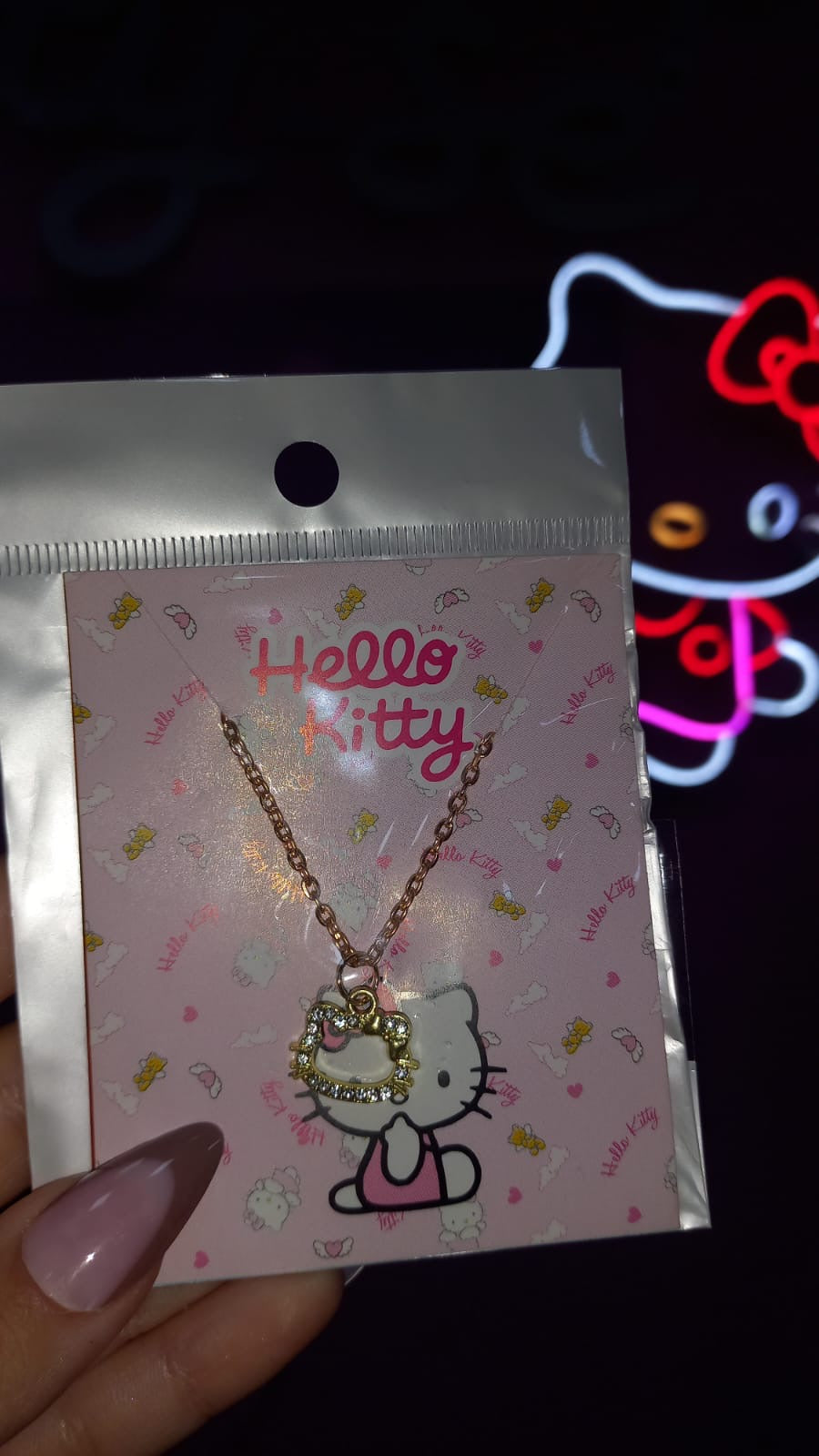Calor dourado pingente hello kitty