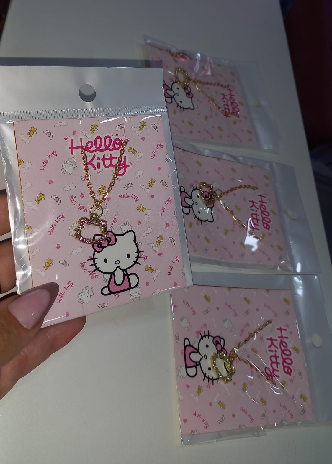 Calor dourado pingente hello kitty