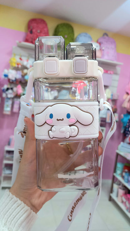 GARRAFA SANRIO 2 bocas, My Melody, Kuromi e cinnamoroll