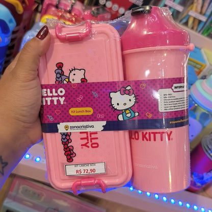 KIT LANCHE, MARMITA E GARRADA HELLO KITTY