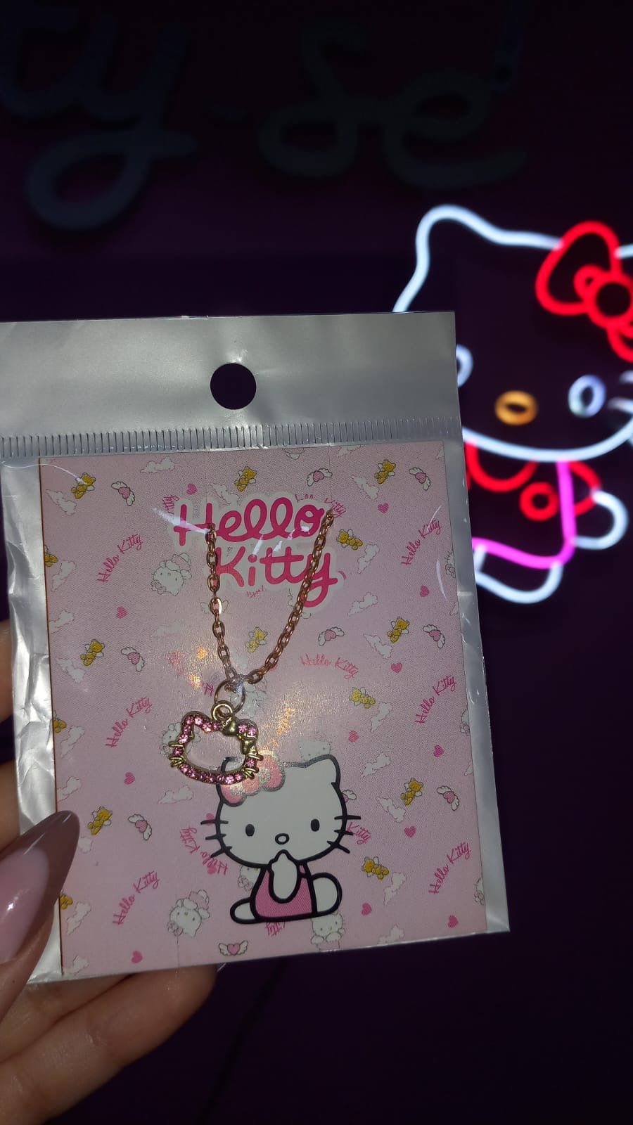 Calor dourado pingente hello kitty