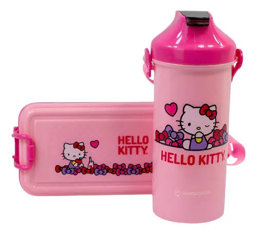 KIT LANCHE, MARMITA E GARRADA HELLO KITTY