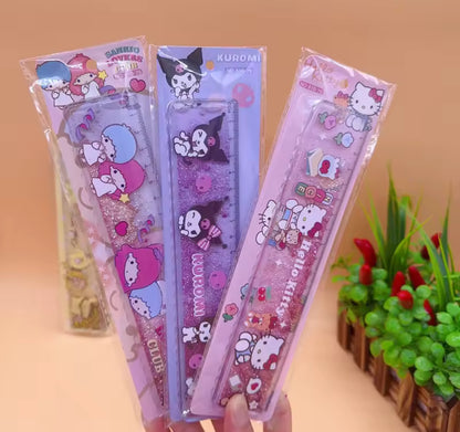 REGUA 20 CM COM GLITTER HELLO KITTY