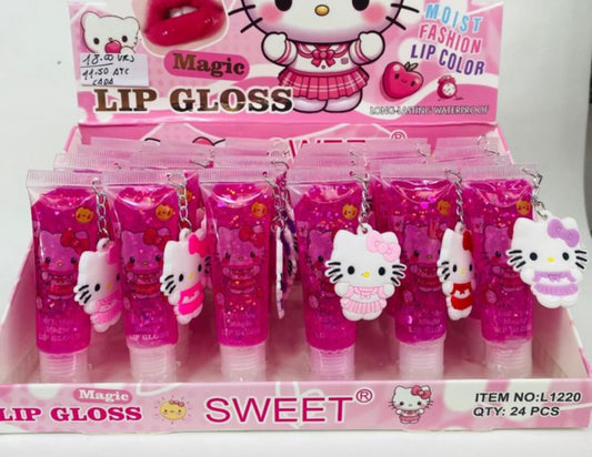 GLOSS HELLO KITTY COM CHAVEIRO