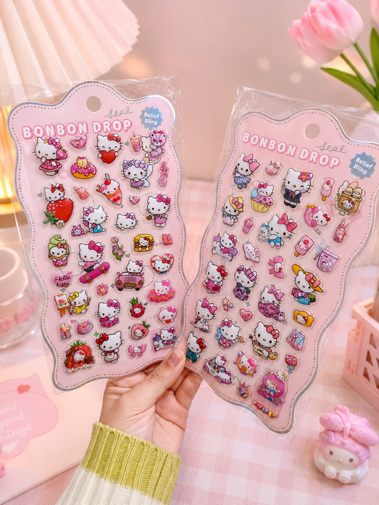 CARTELA DE ADESIVO HELLO KITTY ALTO RELEVO