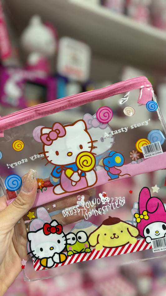 NECESSERIE TRANSPARENTE HELLO KITTY E AMIGOS