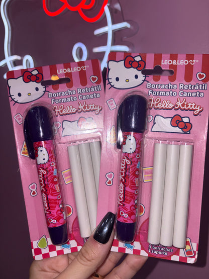 BORRACHA RETRÁTIL HELLO KITTY COM REFIL