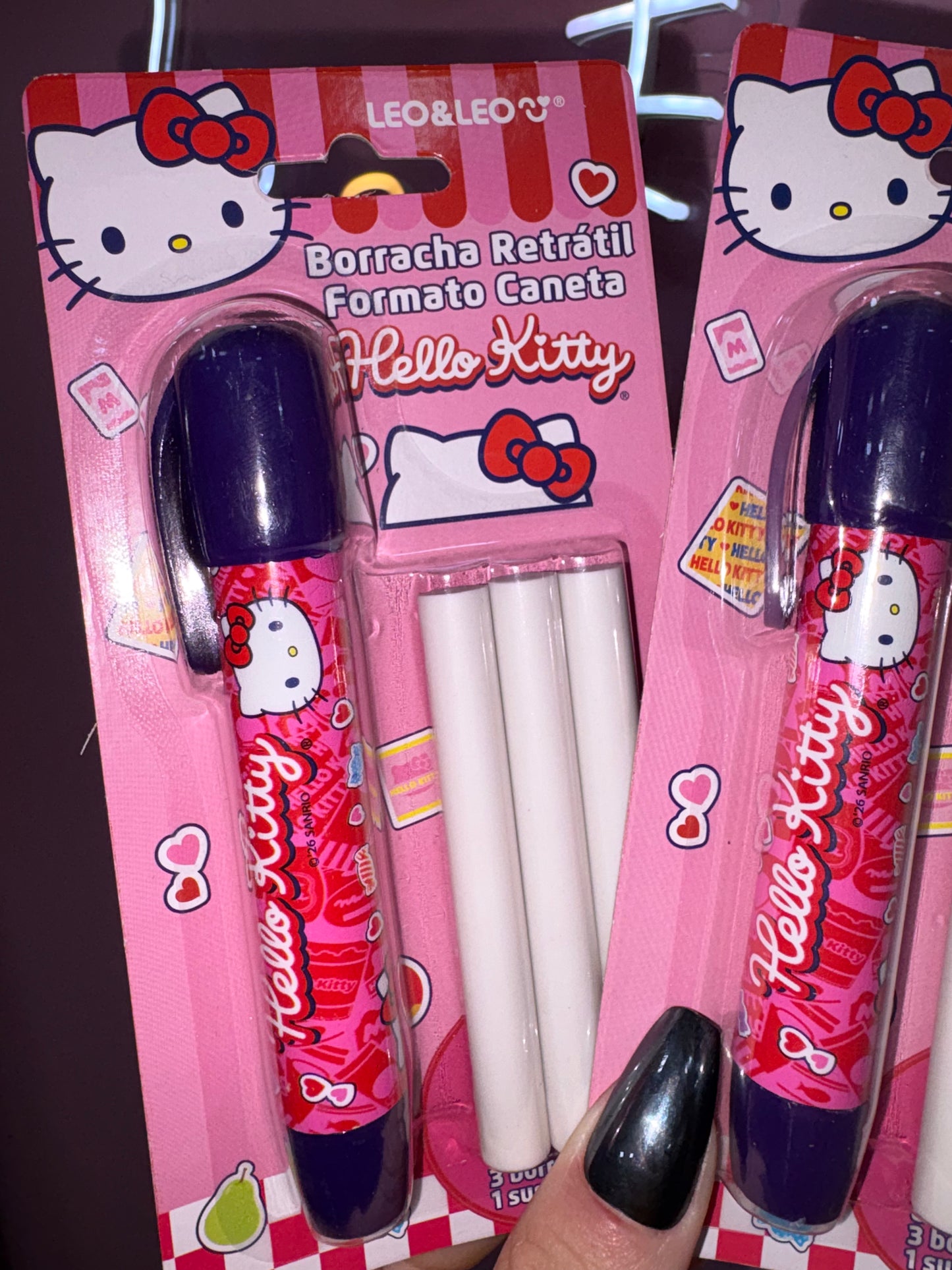 BORRACHA RETRÁTIL HELLO KITTY COM REFIL