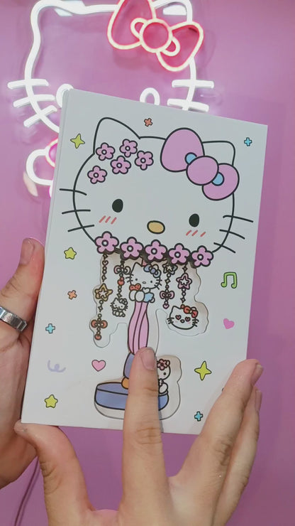 AGENDA HELLO KITTY FOLHAS SUPER DECORADAS